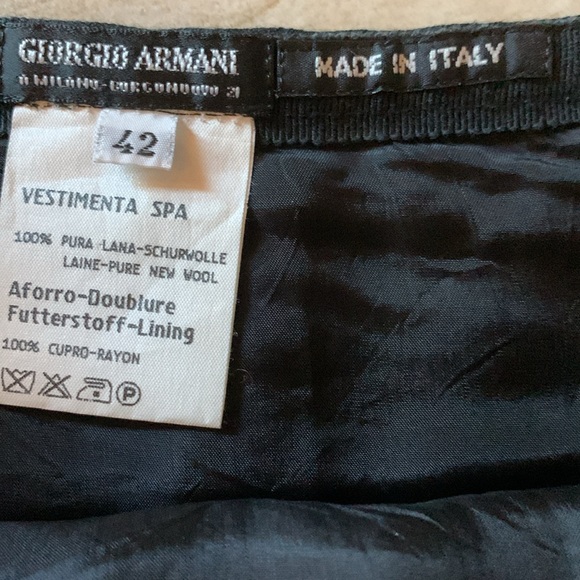 Giorgio Armani women’s black wool skirt made in Italy size Small winter office - Picture 5 of 16